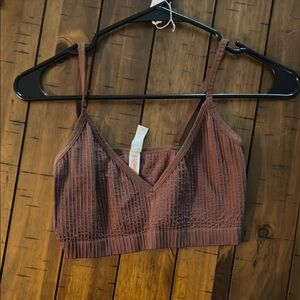 Colsie Ribbed Tank Top in Brown